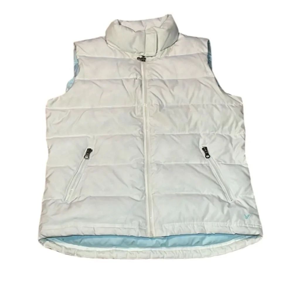 American Eagle Puffy Vest, lightweight, white, Small